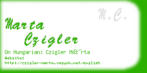 marta czigler business card